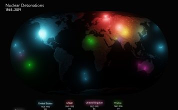 Все известные ядерные взрывы на одной карте