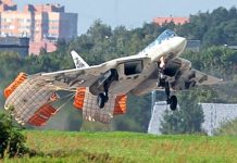 Видеозапись необычной посадки Су-57